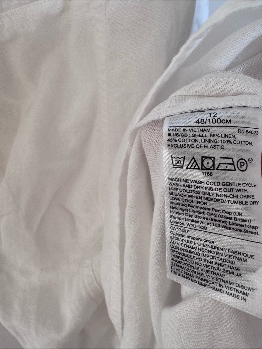 Banana Republic White Puff Sleeve Linen Cotton Midi Dress with Front Slit - Picture 8 of 8
